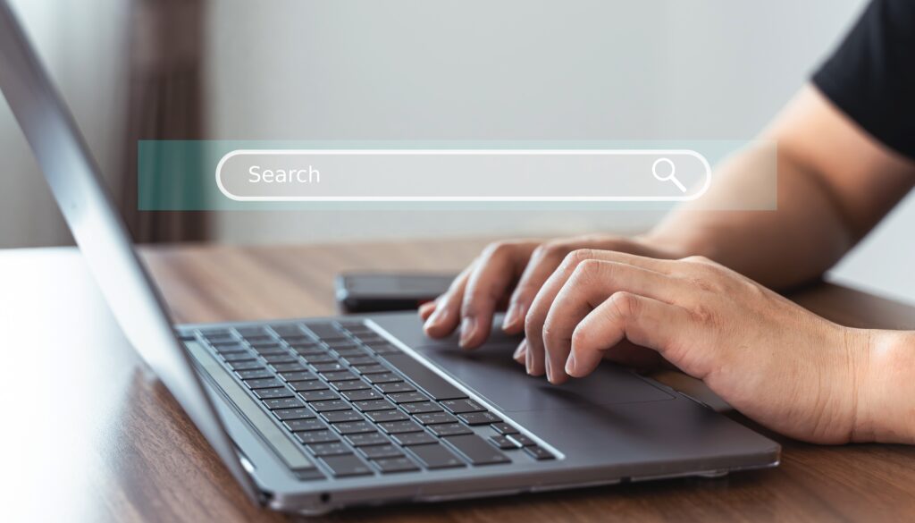 How to rank in AI search shown on a laptop screen